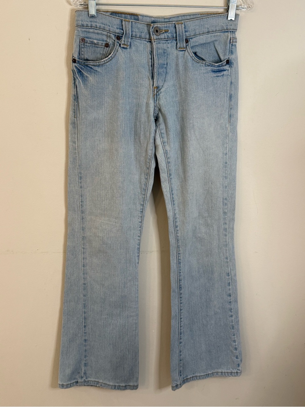Levi’s western straight leg button fly jeans retro light wash distressed SZ 5 M